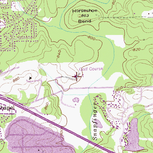 Topographic Map of Snapfinger Woods Golf Course, GA