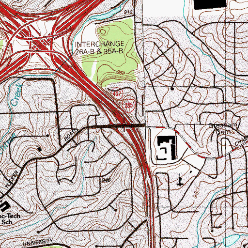 Topographic Map of Exit 27, GA