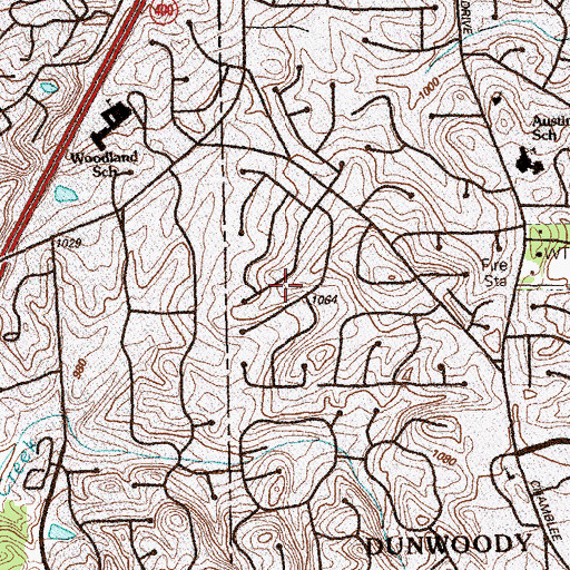 Topographic Map of Redfield, GA