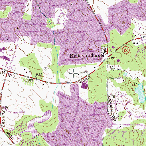 Topographic Map of Chapel Mill, GA