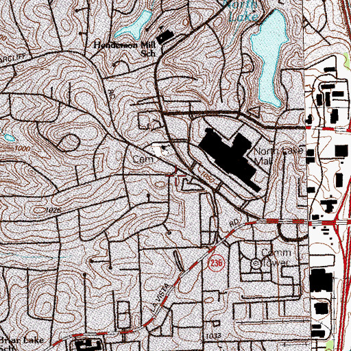 Topographic Map of Northlake Station Atlanta Post Office, GA