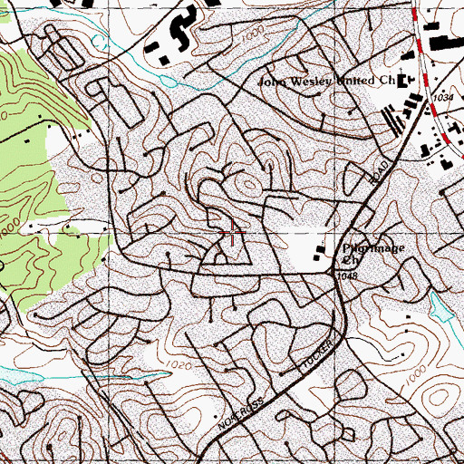 Topographic Map of Hyde Park, GA
