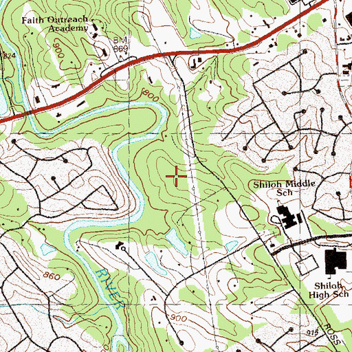 Topographic Map of Lucerne Baptist Church, GA