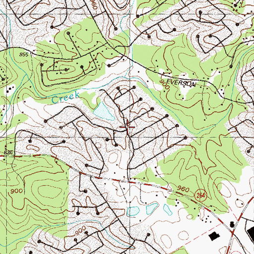 Topographic Map of Quinn Ridge, GA