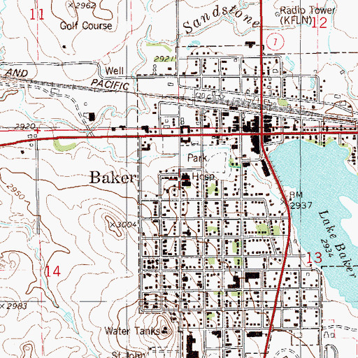 Topographic Map of Fallon Dental Clinic, MT