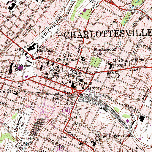 Topographic Map of Albemarle County Historical Society, VA