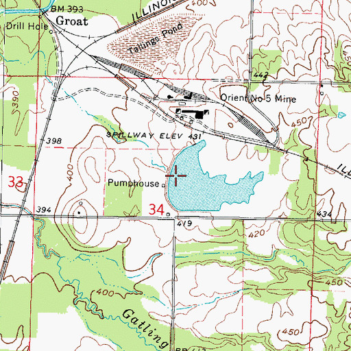 Topographic Map of Illinois No Name Number 3 Dam, IL