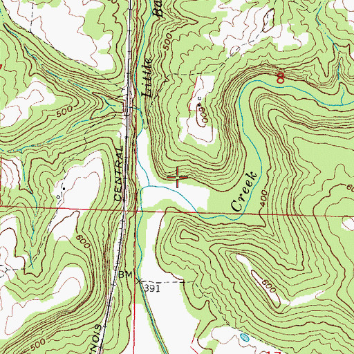Topographic Map of Bay Creek Structure Number 5 Dam, IL