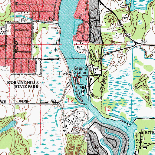 Topographic Map of Fox River Reservoir, IL