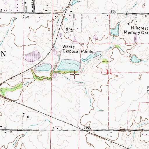 Topographic Map of Libbys Lagoon Number 2 Dam, IL