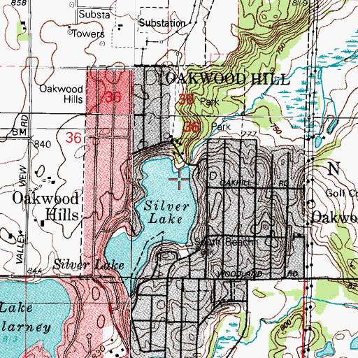 Topographic Map of Silver Lake Dam, IL