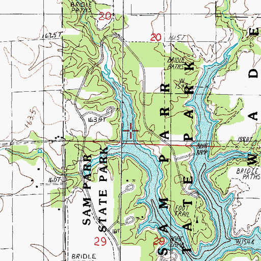 Topographic Map of Sam Parr Lake, IL