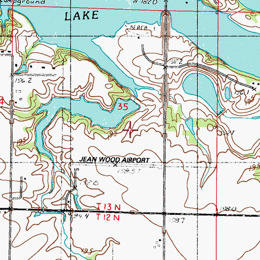 Topographic Map of Wood Lake Dam, IL