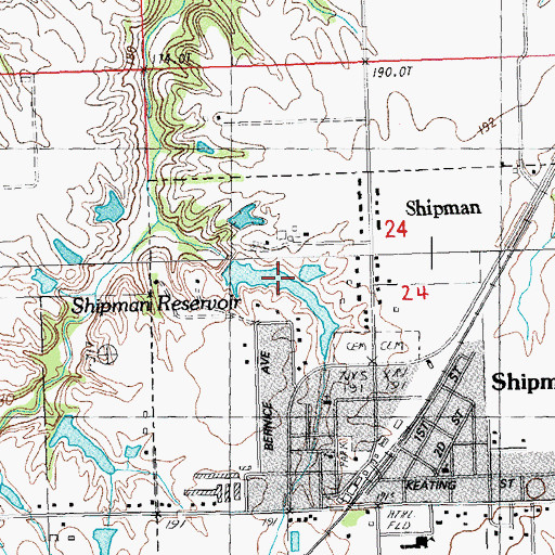 Topographic Map of Shipman Reservoir, IL