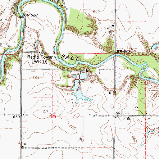 Topographic Map of Timberlake Farms Lake, IL
