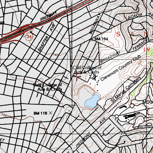 Topographic Map of Far West Alternative School, CA