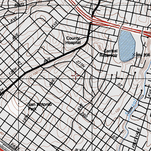 Topographic Map of Morgan Plaza, CA