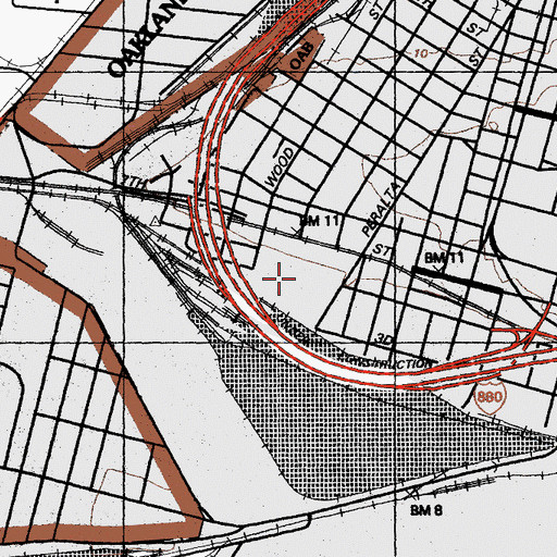 Topographic Map of Oakland Post Office, CA