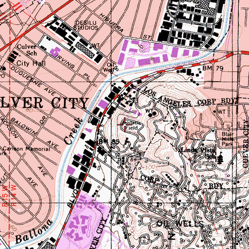 Topographic Map of Culver City Park, CA