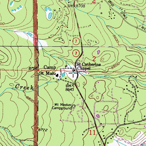 Topographic Map of Hidden Brook, CO