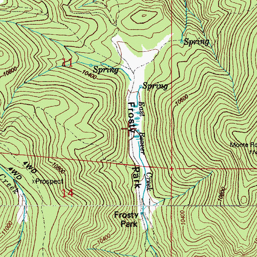 Topographic Map of Frosty Park, CO