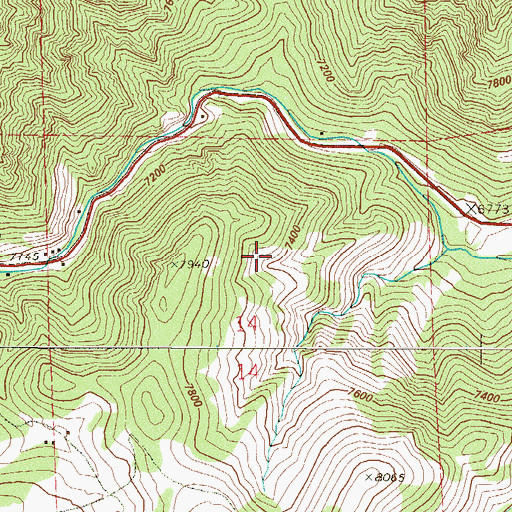 Topographic Map of North Star Mine, CO