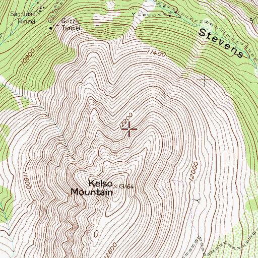 Topographic Map of Junction Finder Mine, CO