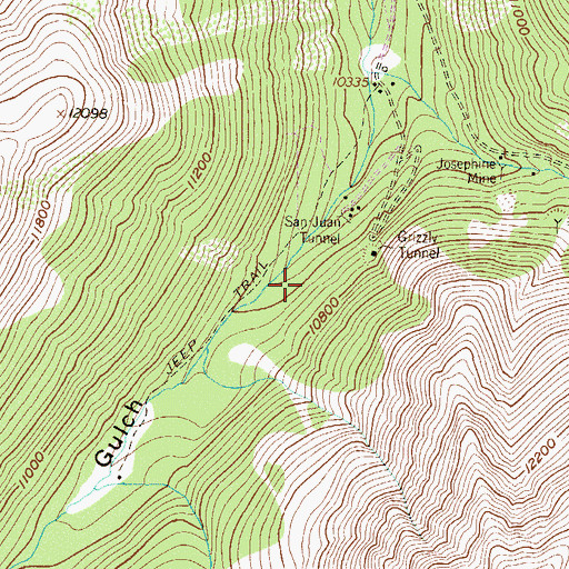Topographic Map of Kent Mine, CO