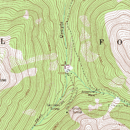 Topographic Map of Silver Wind Three Mine, CO