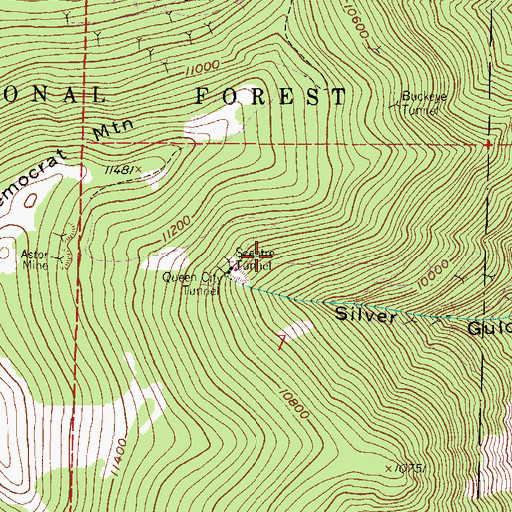 Topographic Map of Crown Mine, CO