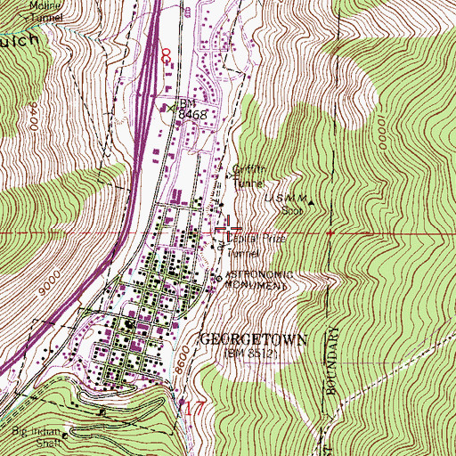 Topographic Map of Ethel Walker Mine, CO