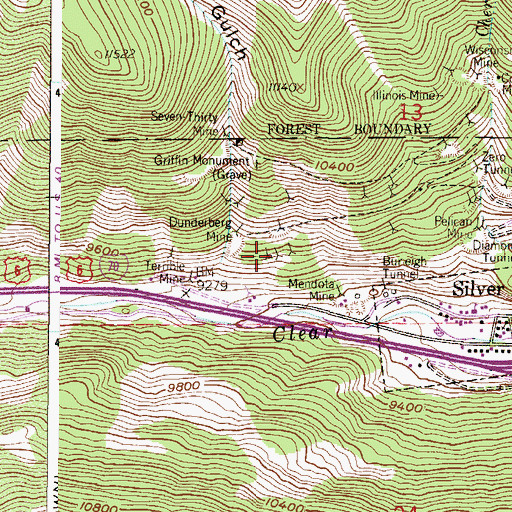 Topographic Map of Fulton Mine, CO