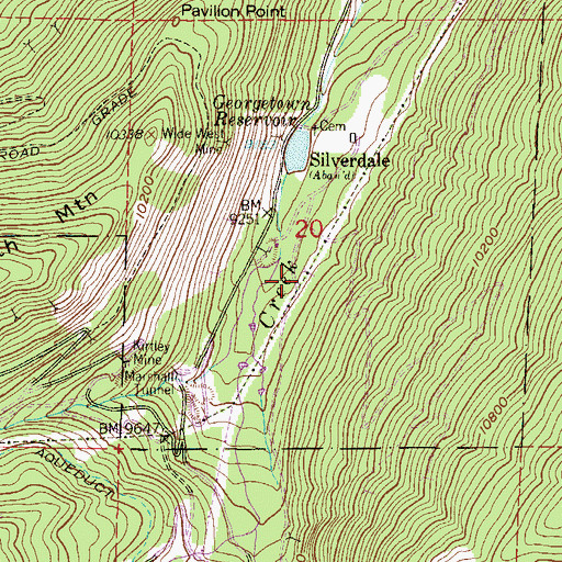 Topographic Map of Ocean Wave Mine, CO