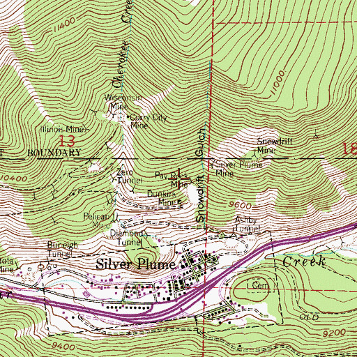 Topographic Map of Payrock Mine, CO