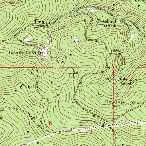 Topographic Map of Harrisburg Mine, CO