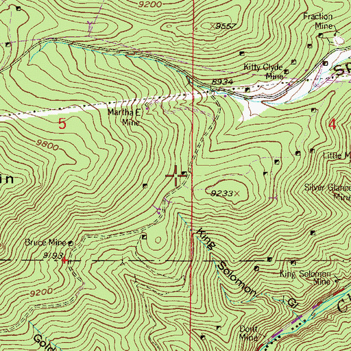 Topographic Map of Le Roi Mine, CO