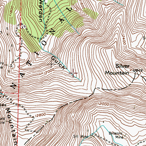 Topographic Map of Broganza Mine, CO
