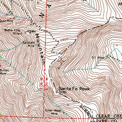 Topographic Map of Mauretania Mine, CO