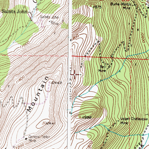Topographic Map of Hi Ho Mine, CO