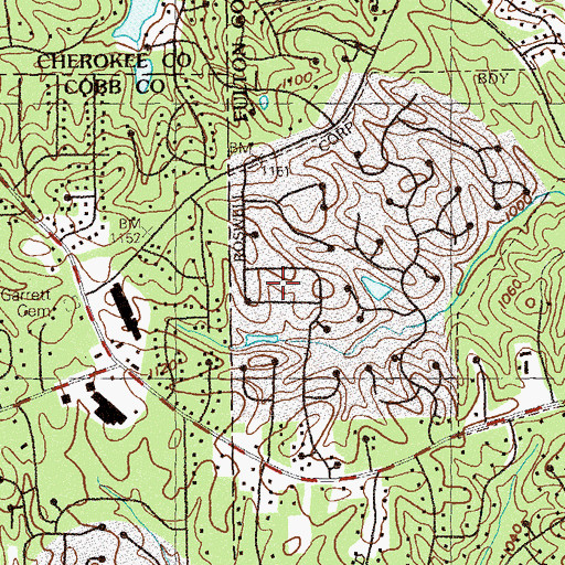 Topographic Map of Highland Colony, GA