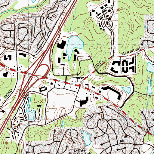 Topographic Map of Holcomb Place Shopping Center, GA