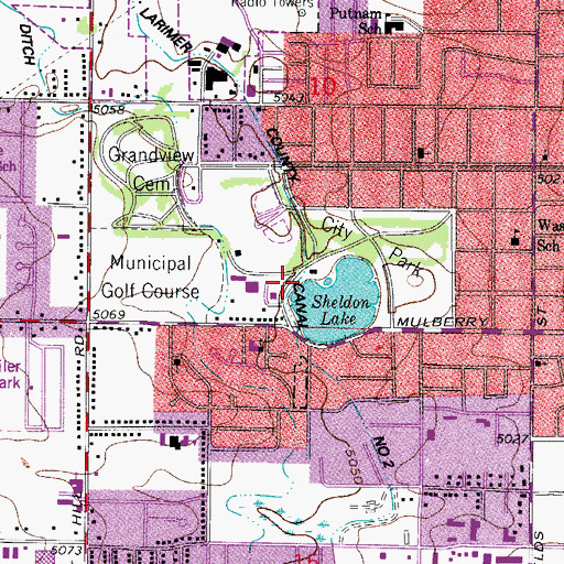 Topographic Map of Larimer County Canal Number 2, CO