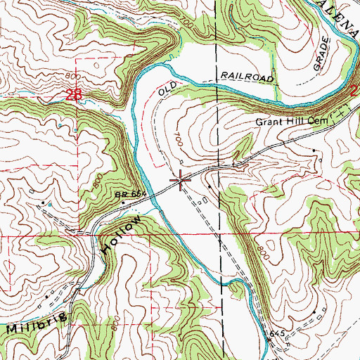 Topographic Map of Millbrig (historical), IL