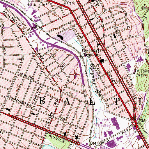 Topographic Map of Doctor Nathan A Pitts - Ashburton Elementary / Middle School, MD