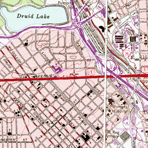Topographic Map of Edward Kennedy Duke Ellington Primary School, MD