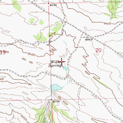 Topographic Map of Willow Springs, CO