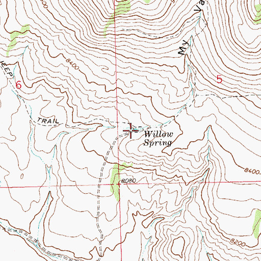 Topographic Map of Willow Spring, CO