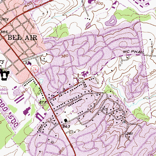 Topographic Map of Bel Air Convalescent Center, MD