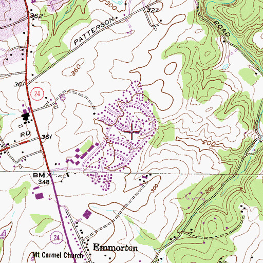 Topographic Map of Bright Oaks, MD