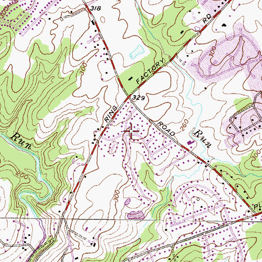 Topographic Map of Camelot, MD